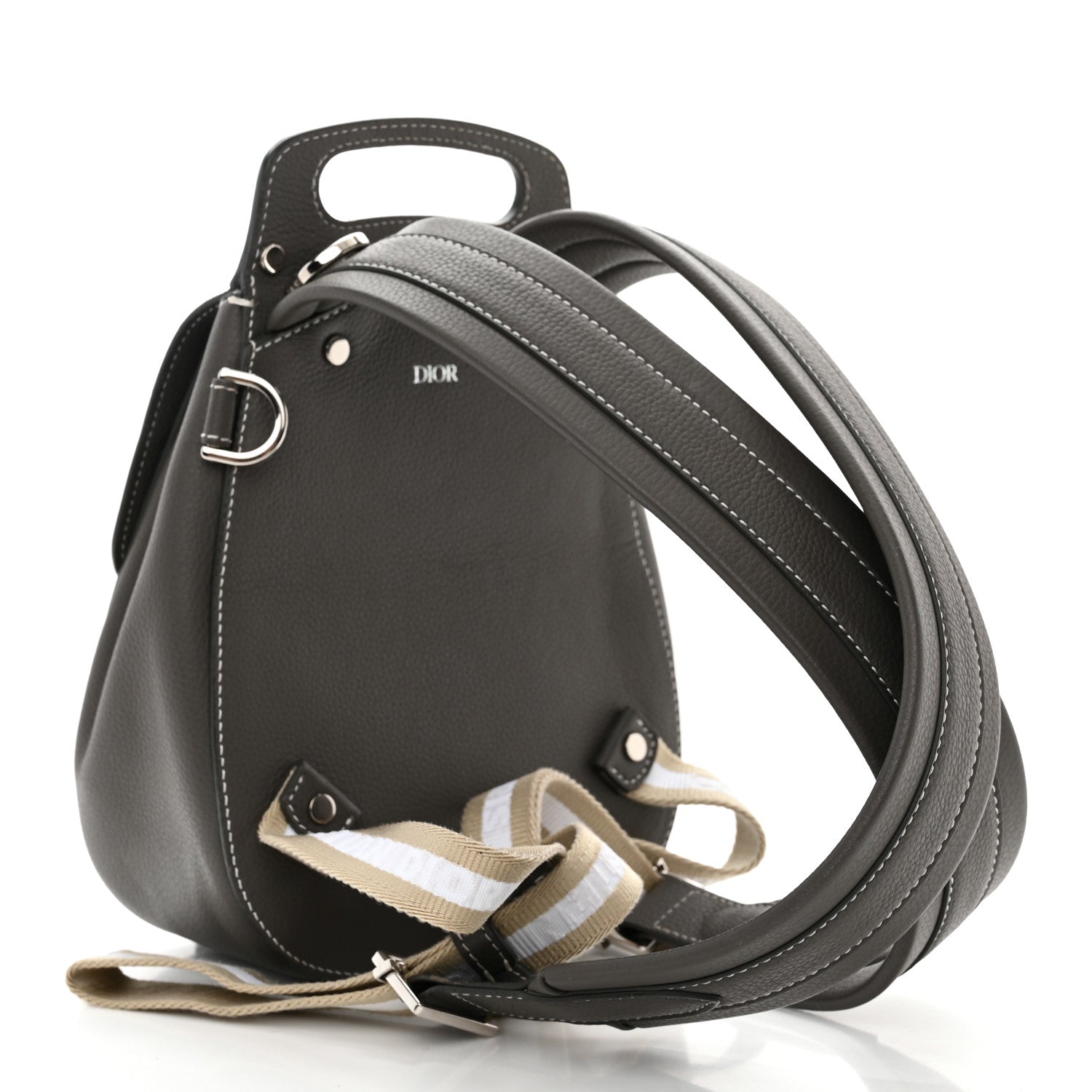 Christian Dior Grained Calfskin Mini Gallop Sling Bag Grey 3 of 10