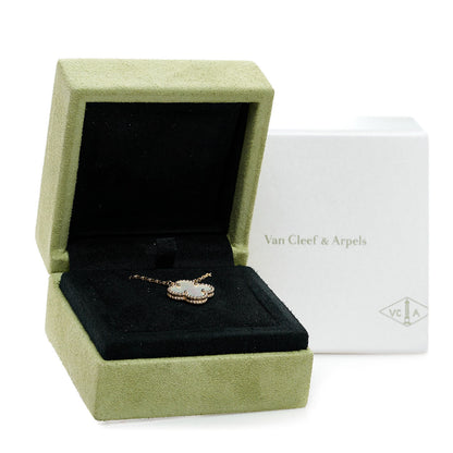Van Cleef & Arpels 18K Yellow Gold Mother of Pearl Vintage Alhambra Pendant Necklace 3 of 6