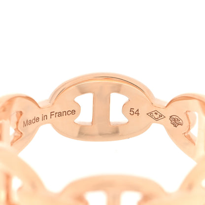 Hermes 18K Rose Gold PM Chaine D'Ancre Enchainee Ring 54 6.75 5 of 6