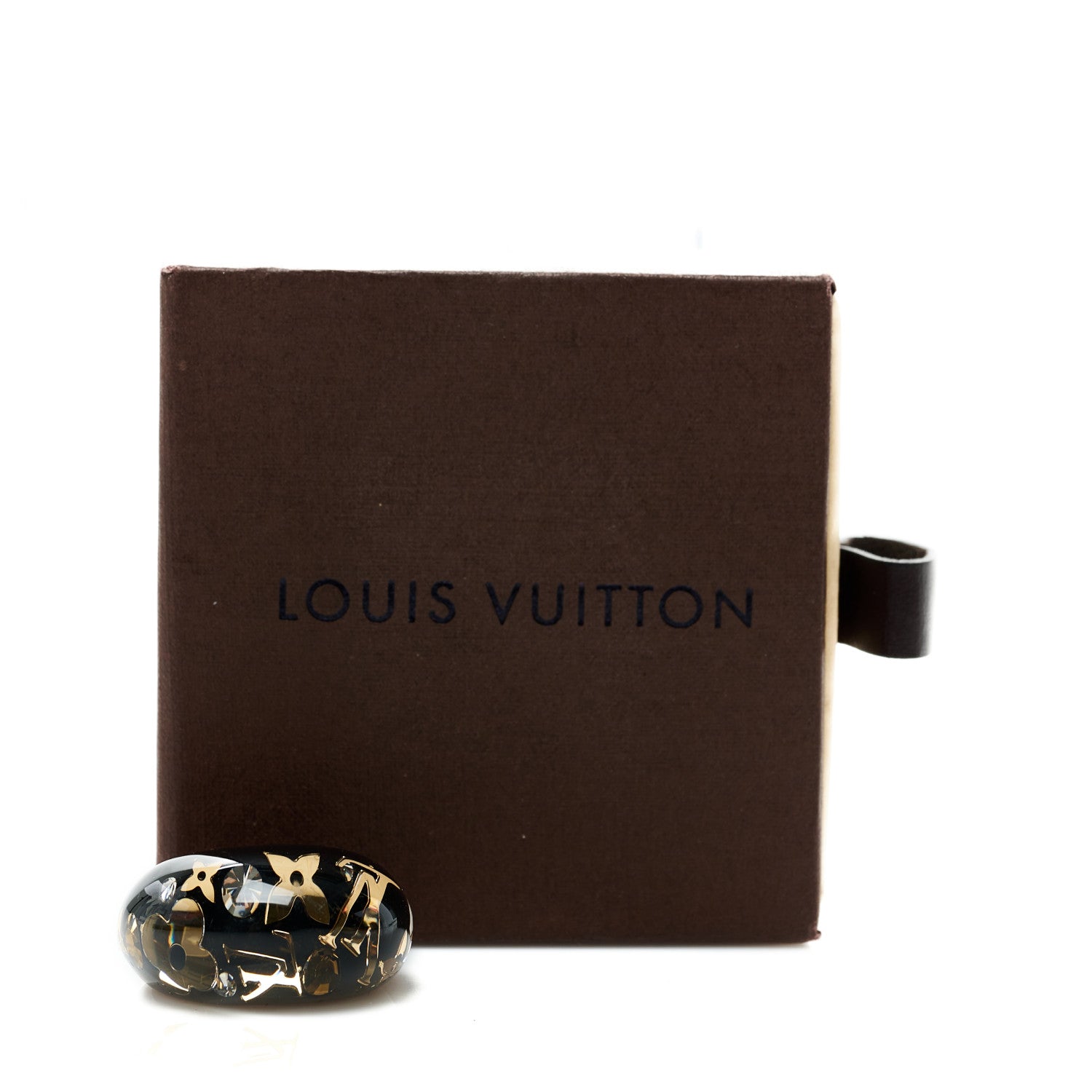 Louis Vuitton Resin Swarovski Crystal Inclusion Ring Size S Black 4 of 4