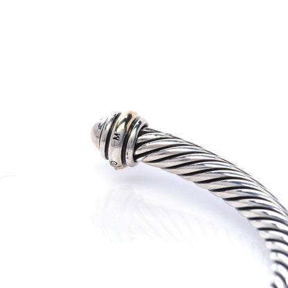 David Yurman Sterling Silver 18K Yellow Gold 4mm Cable Classics Bracelet 5 of 5