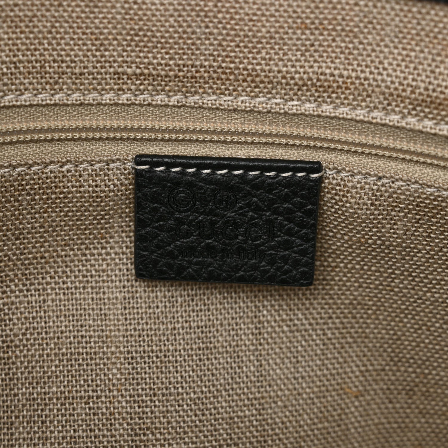 Gucci Dollar Calfskin Medium Interlocking G Top Handle Shoulder Bag Black 6 of 12