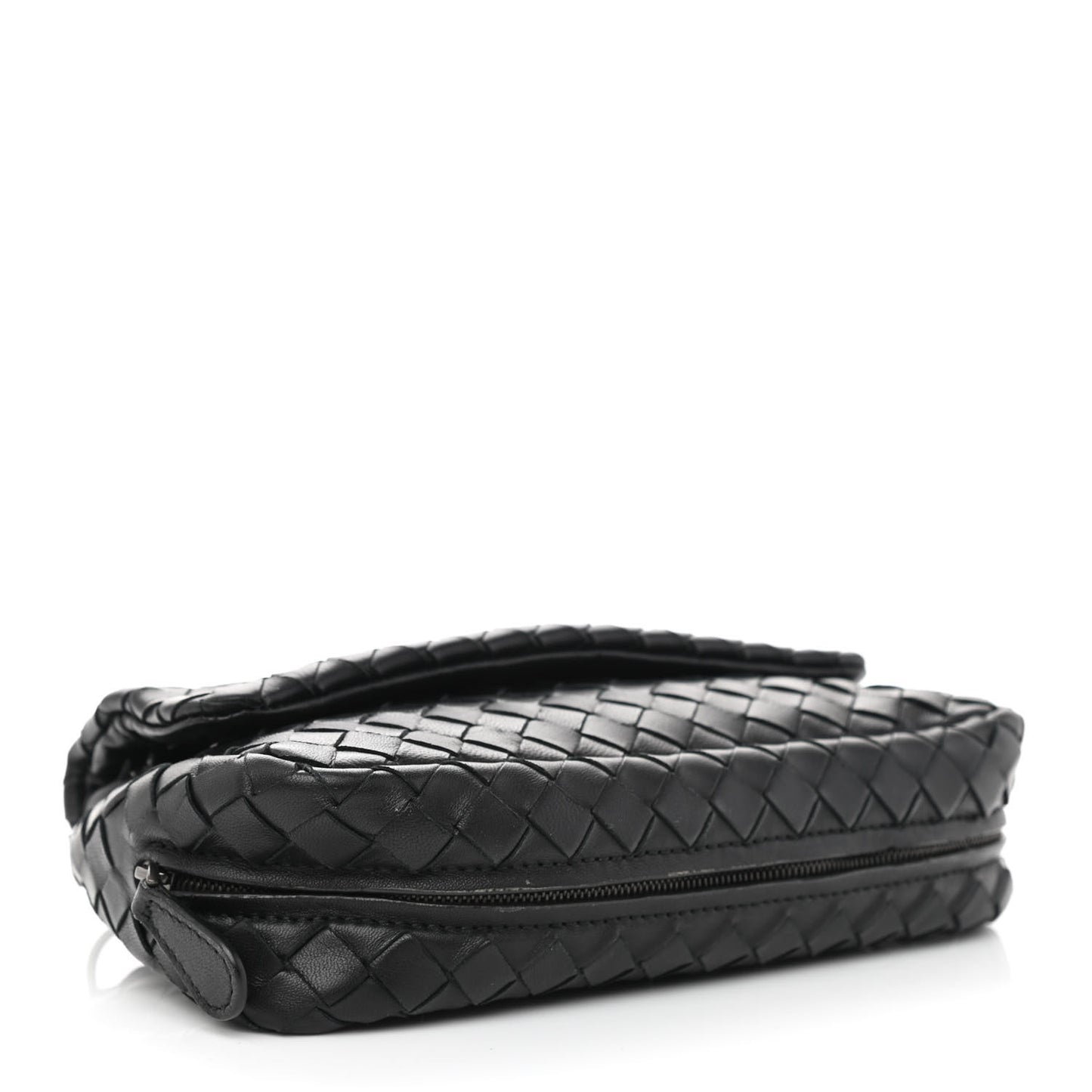Nappa Intrecciato Mini Chain Messenger Black