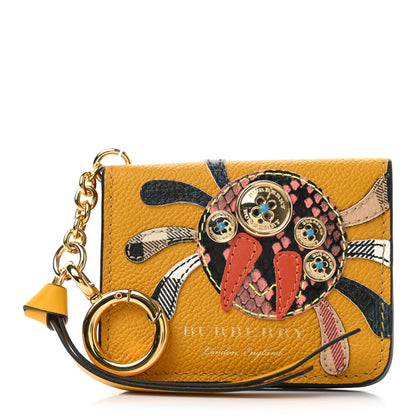 Burberry Calfskin Haymarket Check Appliqué Card Case Charm Yellow 1 of 7