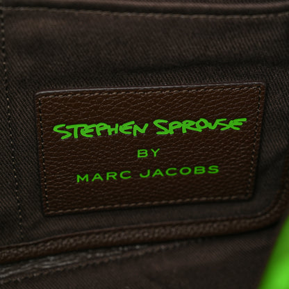 Marc Jacobs X STEPHEN SPROUSE Grained Calfskin Medium The Tote Bag Green 6 of 10