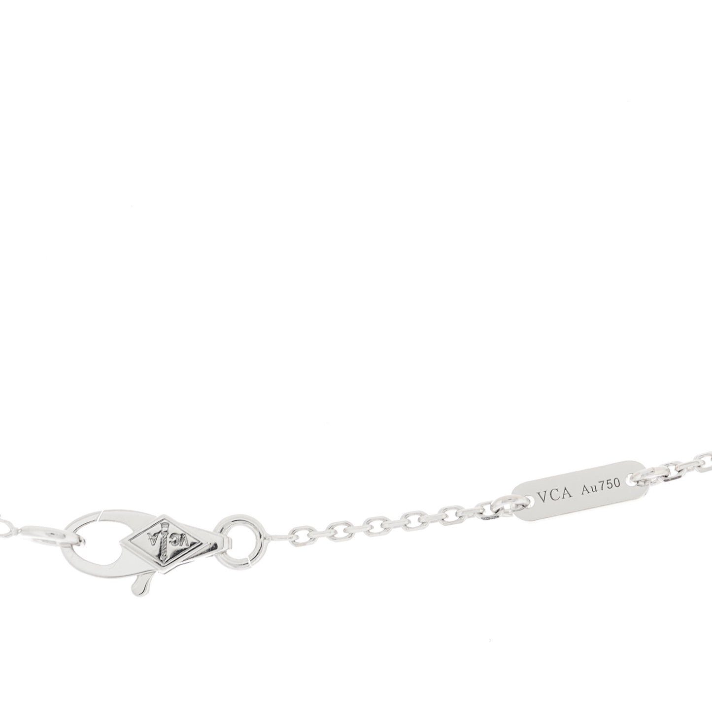 18K White Gold Diamond Sweet Alhambra Pendant Necklace