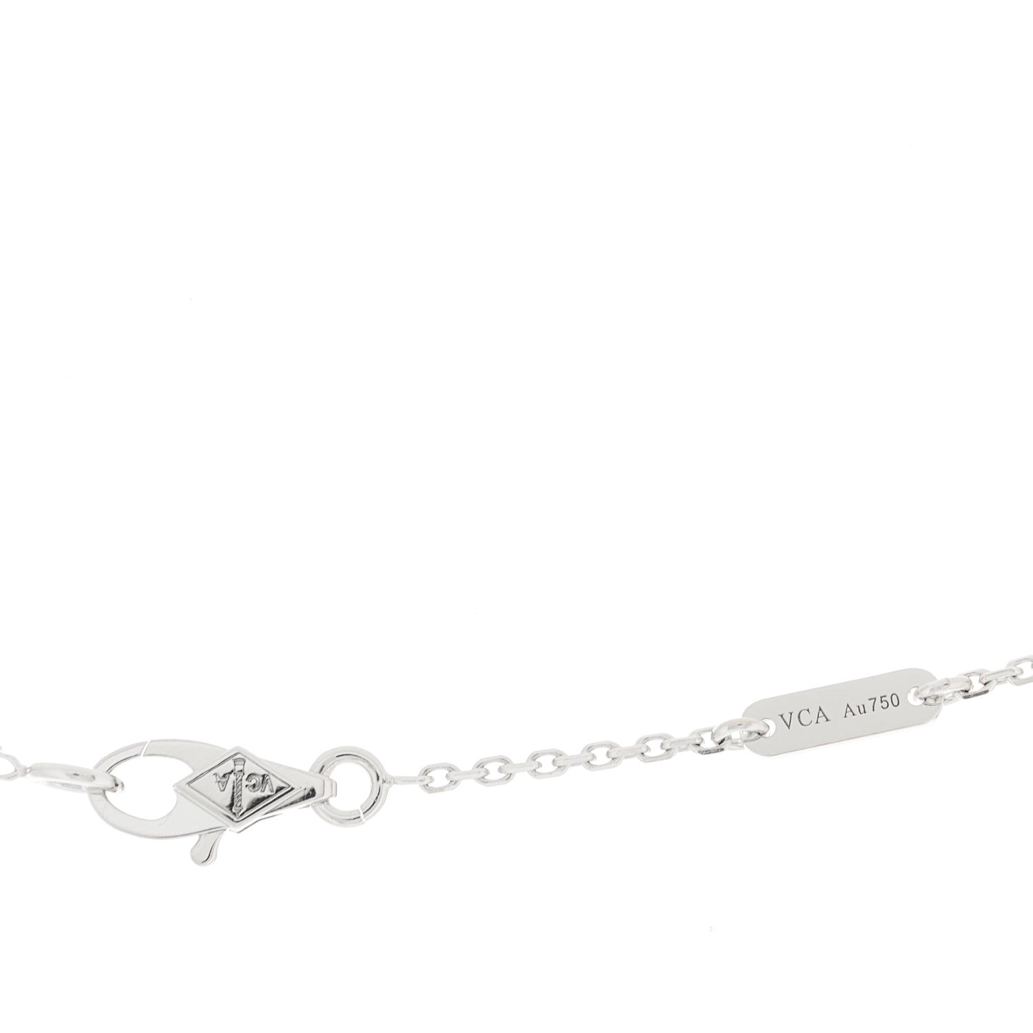 Van Cleef & Arpels 18K White Gold Diamond Sweet Alhambra Pendant Necklace 4 of 4