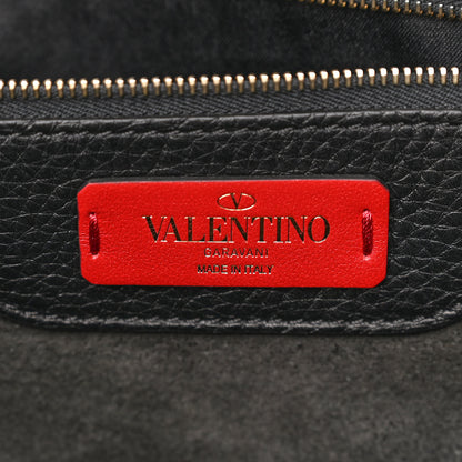 Valentino Garavani Grained Calfskin Rockstud Shoulder Tote Black 6 of 10