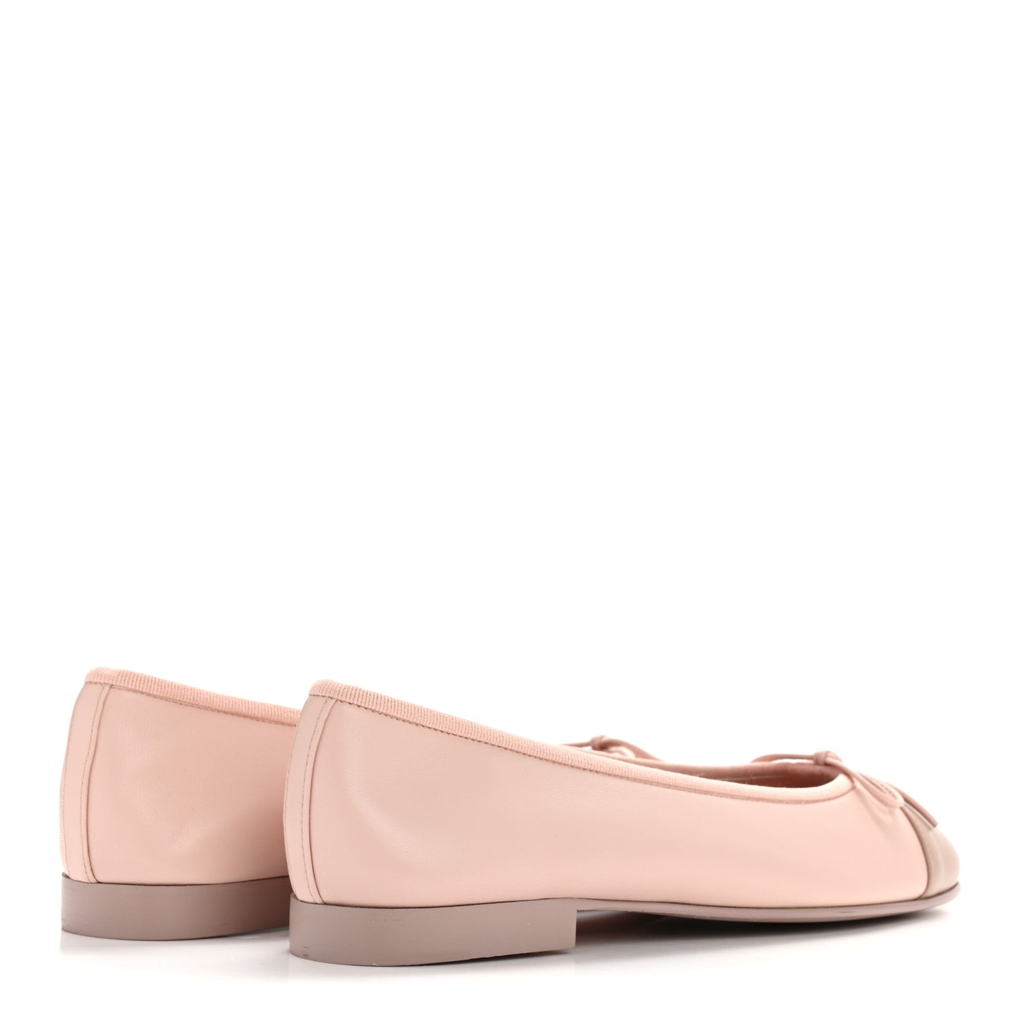 Lambskin Cap Toe CC Ballerina Flats 37 Light Pink Dark Pink