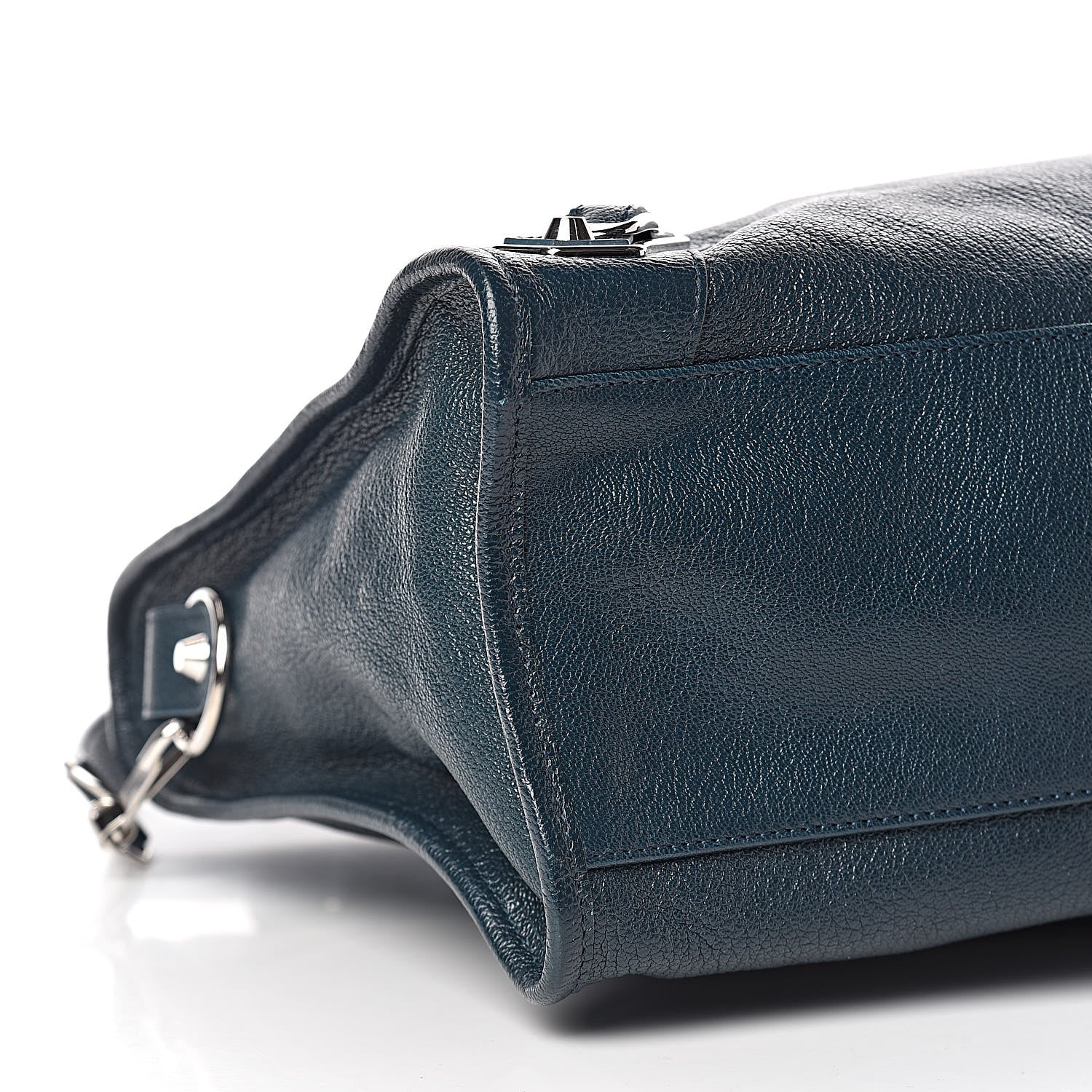 Balenciaga Chevre Silver Metallic Edge Hardware City Bleu Paon 9 of 10