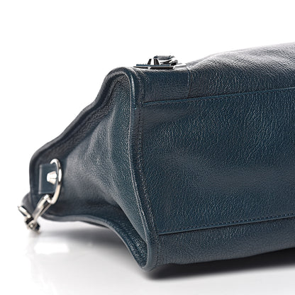 Balenciaga Chevre Silver Metallic Edge Hardware City Bleu Paon 9 of 10