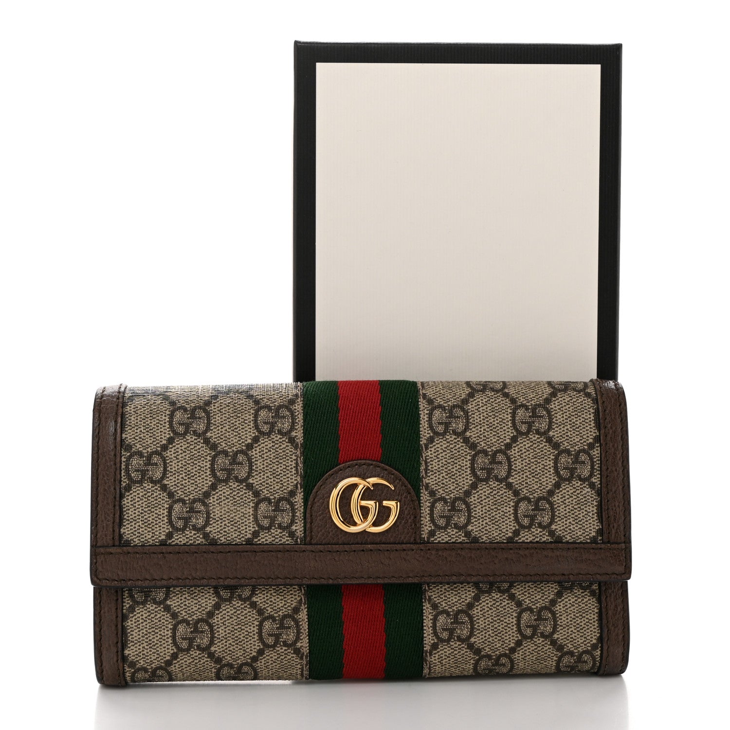 Gucci GG Supreme Monogram Web Ophidia Continental Wallet Brown 8 of 8