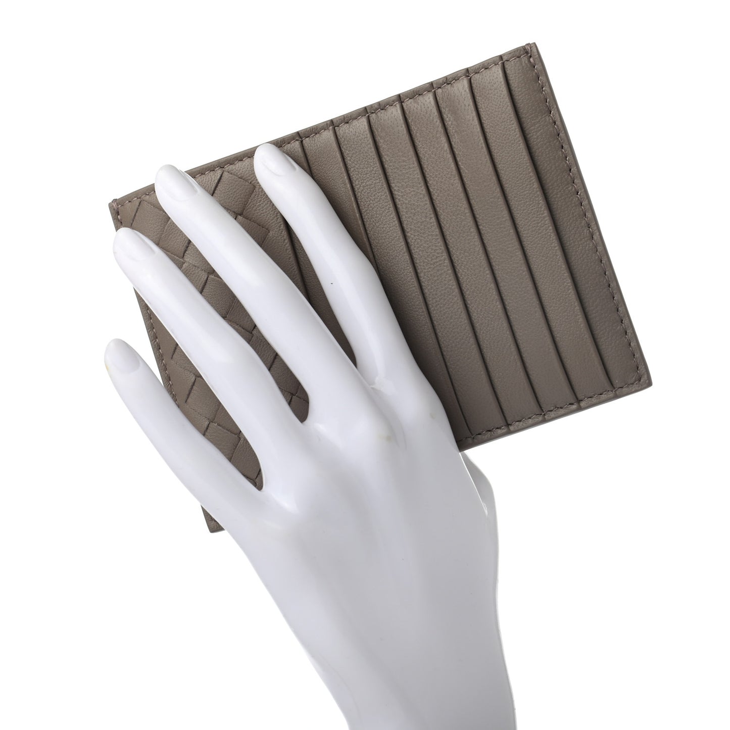 Calfskin Intrecciato Card Case New Steel
