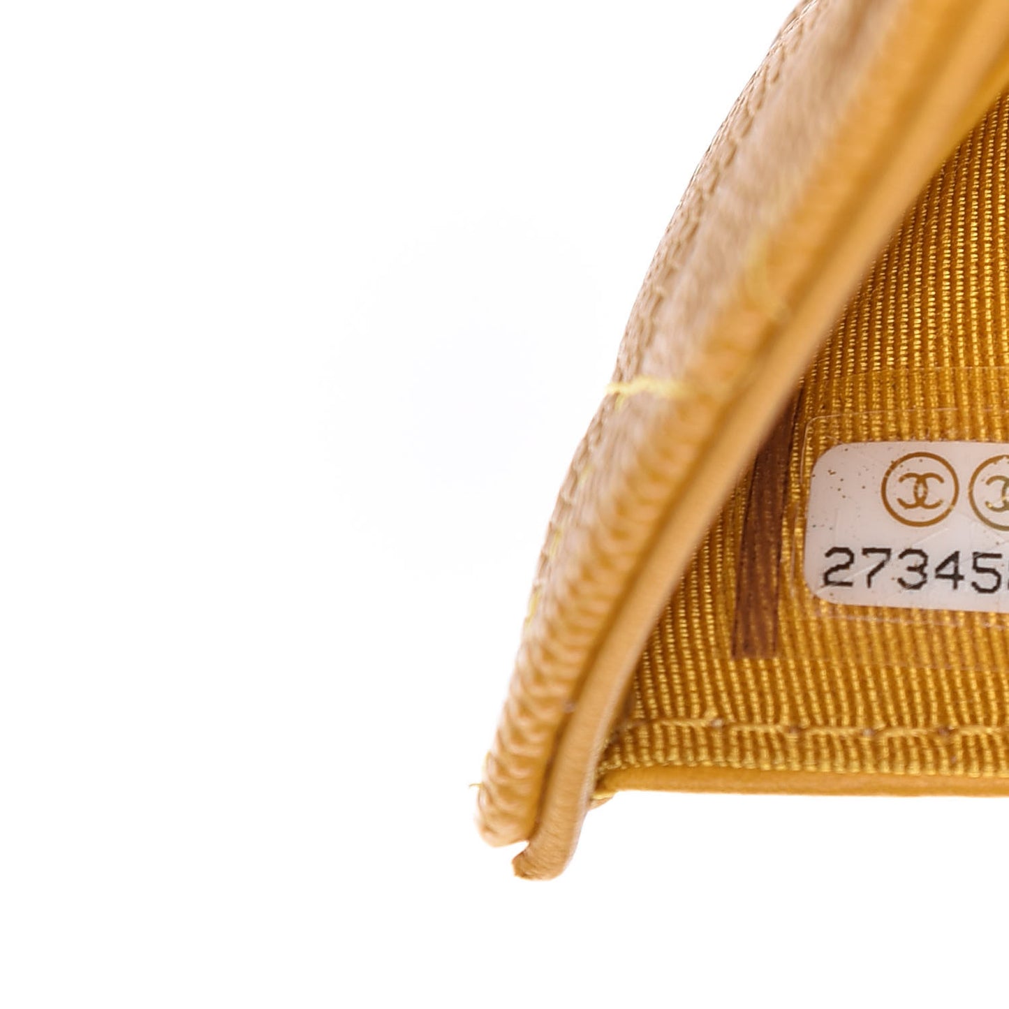 Caviar Quilted Compact Flap Wallet Yellow