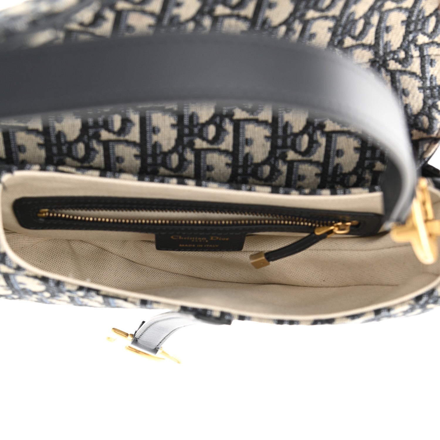 Christian Dior Oblique Saddle Bag Blue 5 of 11