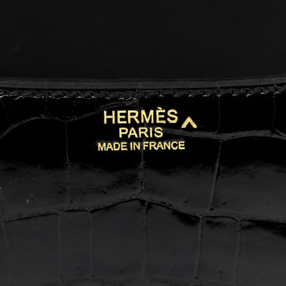 Hermes Shiny Porosus Crocodile Constance 24 Black 6 of 11