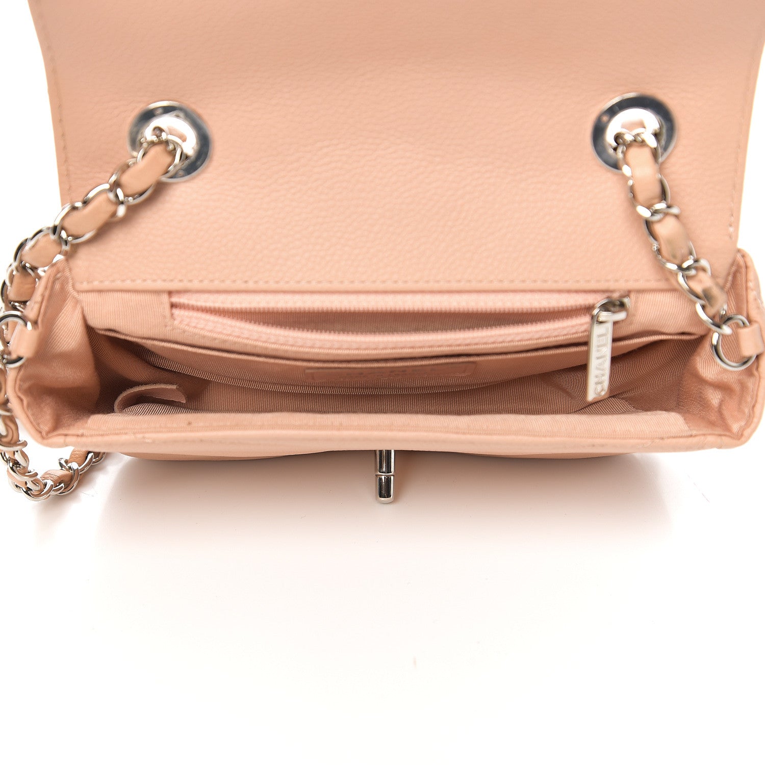 Chanel Caviar Chevron Quilted Small Single Flap Light Pink 4 of 9