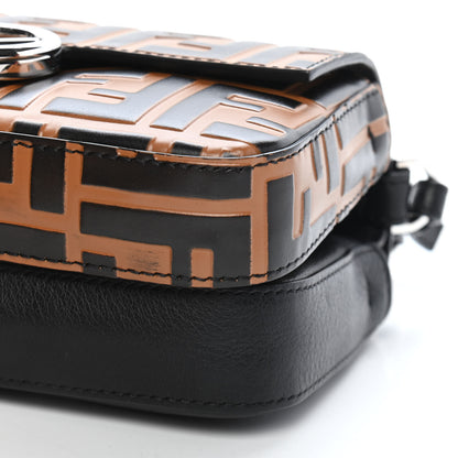 Fendi Vitello Dolce F is Fendi FF Embossed Micro Double Baguette Tobacco Black 9 of 9
