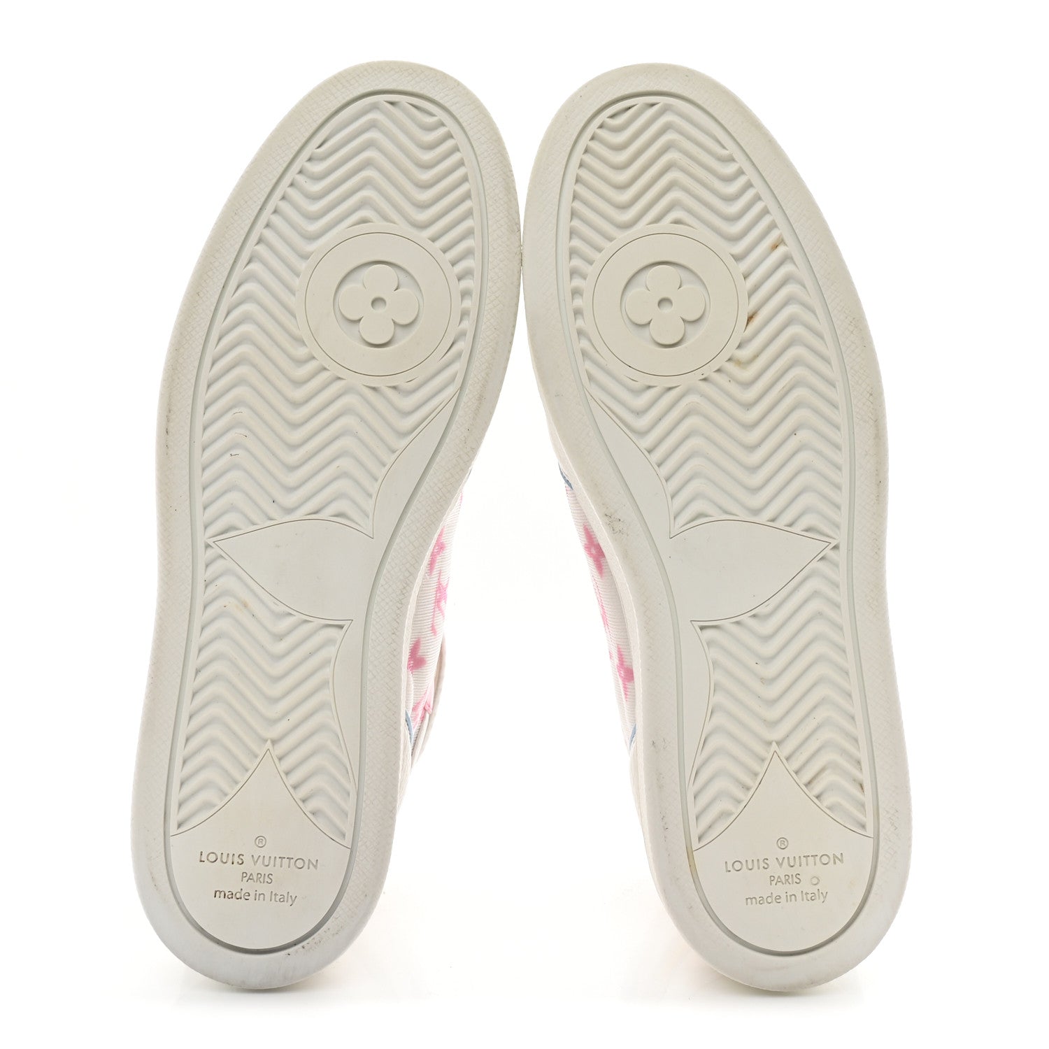 Louis Vuitton Calfskin Nylon Mesh Monogram Womens Boombox High Top Sneakers 37 Bleu Rose 6 of 10