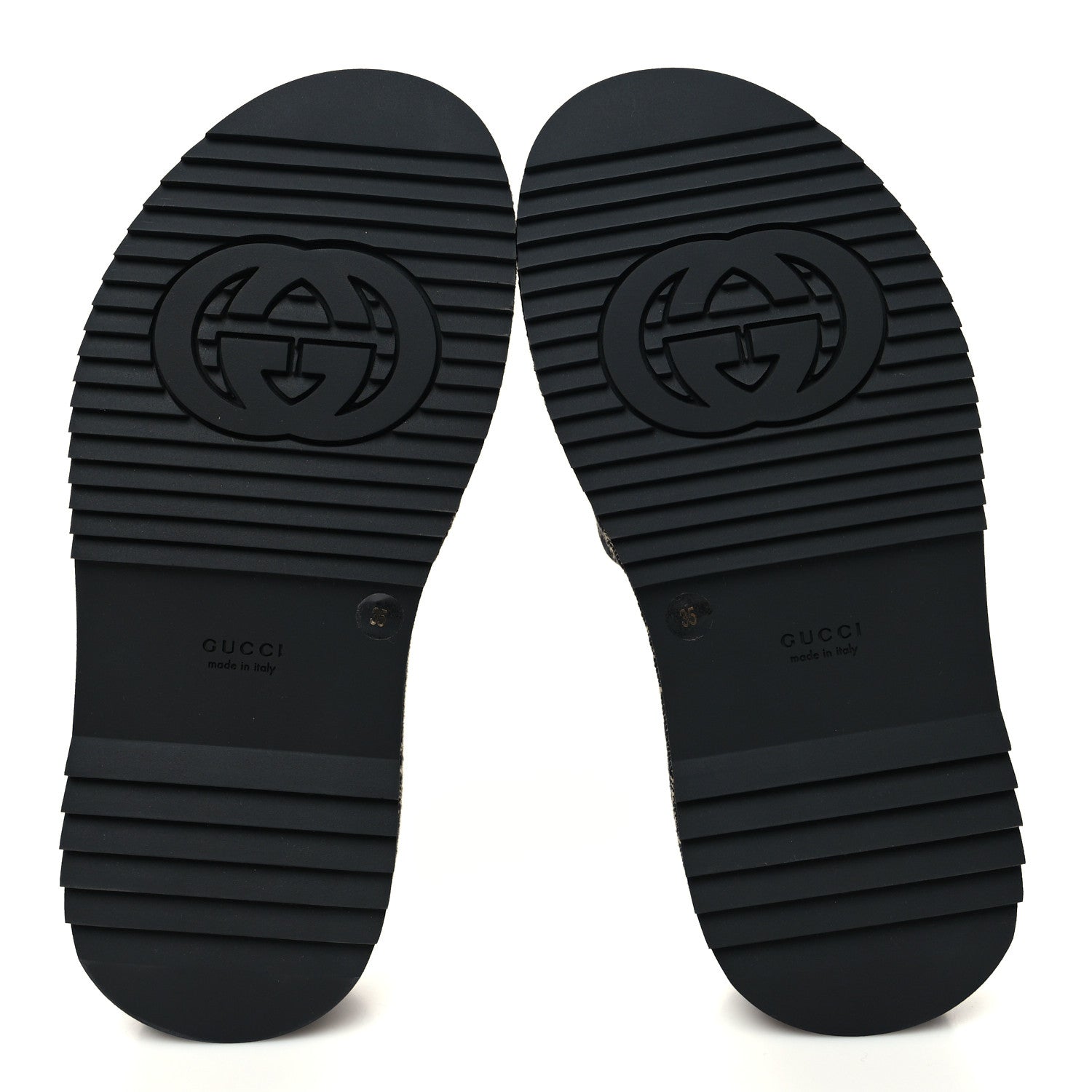 Gucci Jacquard Black Denim GG Monogram Angelina Platform 55mm Slide Sandals 35 Black Ivory 5 of 9
