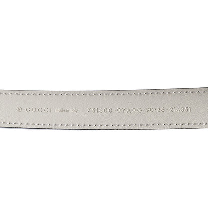 Gucci Plutone Calfskin Gucci Buckle 20mm Thin Belt 90 36 Mystic White 3 of 4