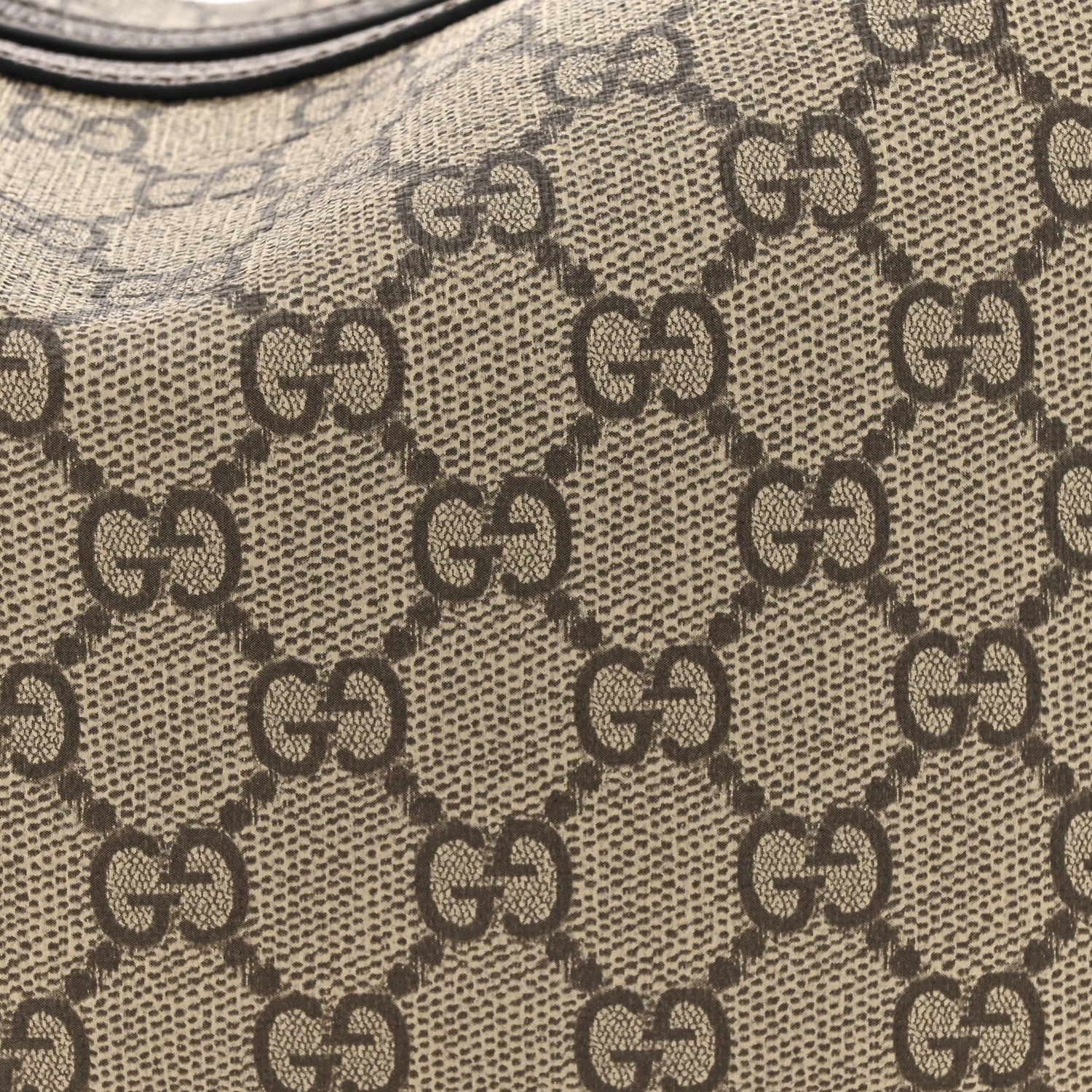 Gucci GG Supreme Monogram Textured Calfskin Web Super Mini Ophidia Shoulder Bag Beige Ebony New Acero 8 of 10
