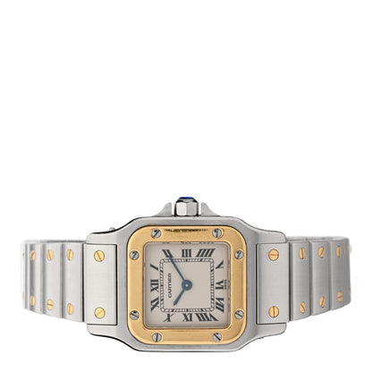 Cartier Stainless Steel 18K Yellow Gold 24mm Santos De Cartier Galbee Quartz Watch 2 of 4