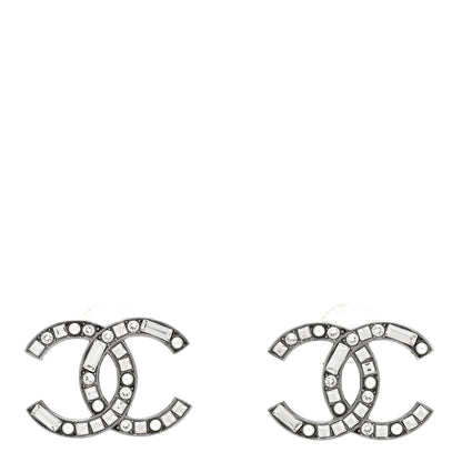 Chanel Baguette Crystal Pearl CC Bright Young Things Earrings Ruthenium 1 of 7