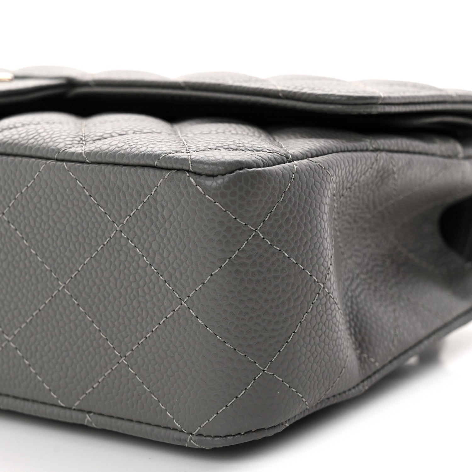 Chanel Caviar Quilted Medium Double Flap Grey 10 of 10