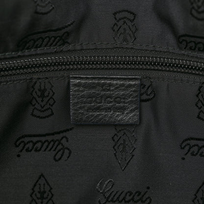 Gucci Guccissima Signature Medium Flat Messenger Bag Black 6 of 15