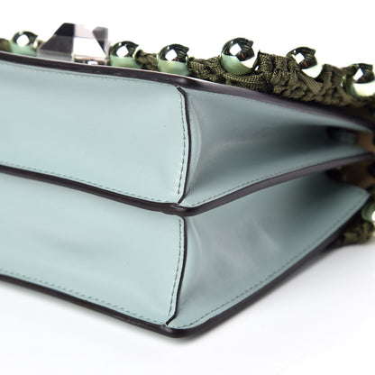 Fendi Vitello Liberty Ribbon Pearl Lace Up Small Kan I Shoulder Bag Pale Blue 6 of 9