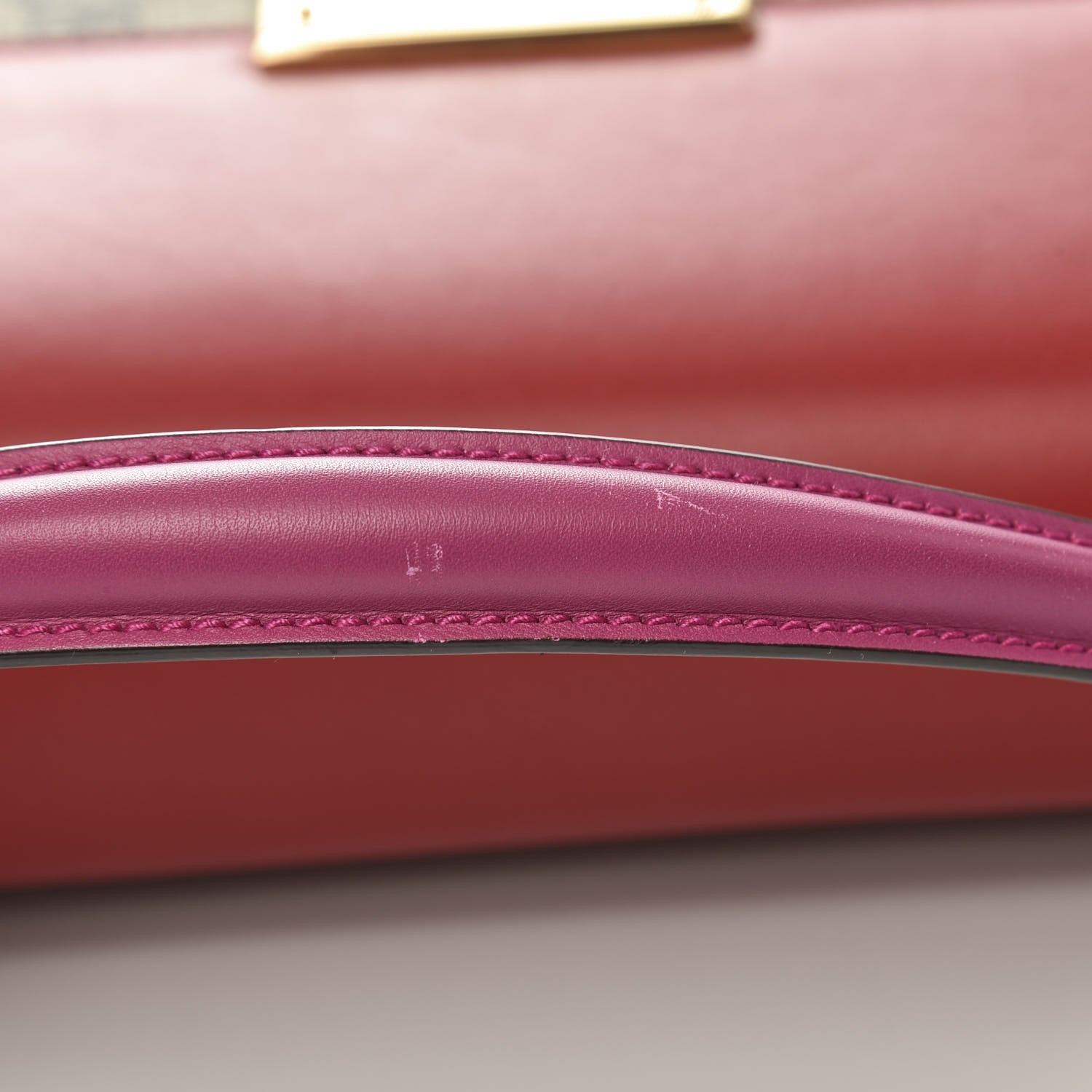 Gucci GG Supreme Monogram Calfskin Medium Padlock Top Handle Bag Beige Hibiscus Red New Rosette 9 of 13