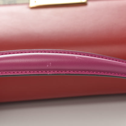 Gucci GG Supreme Monogram Calfskin Medium Padlock Top Handle Bag Beige Hibiscus Red New Rosette 9 of 13