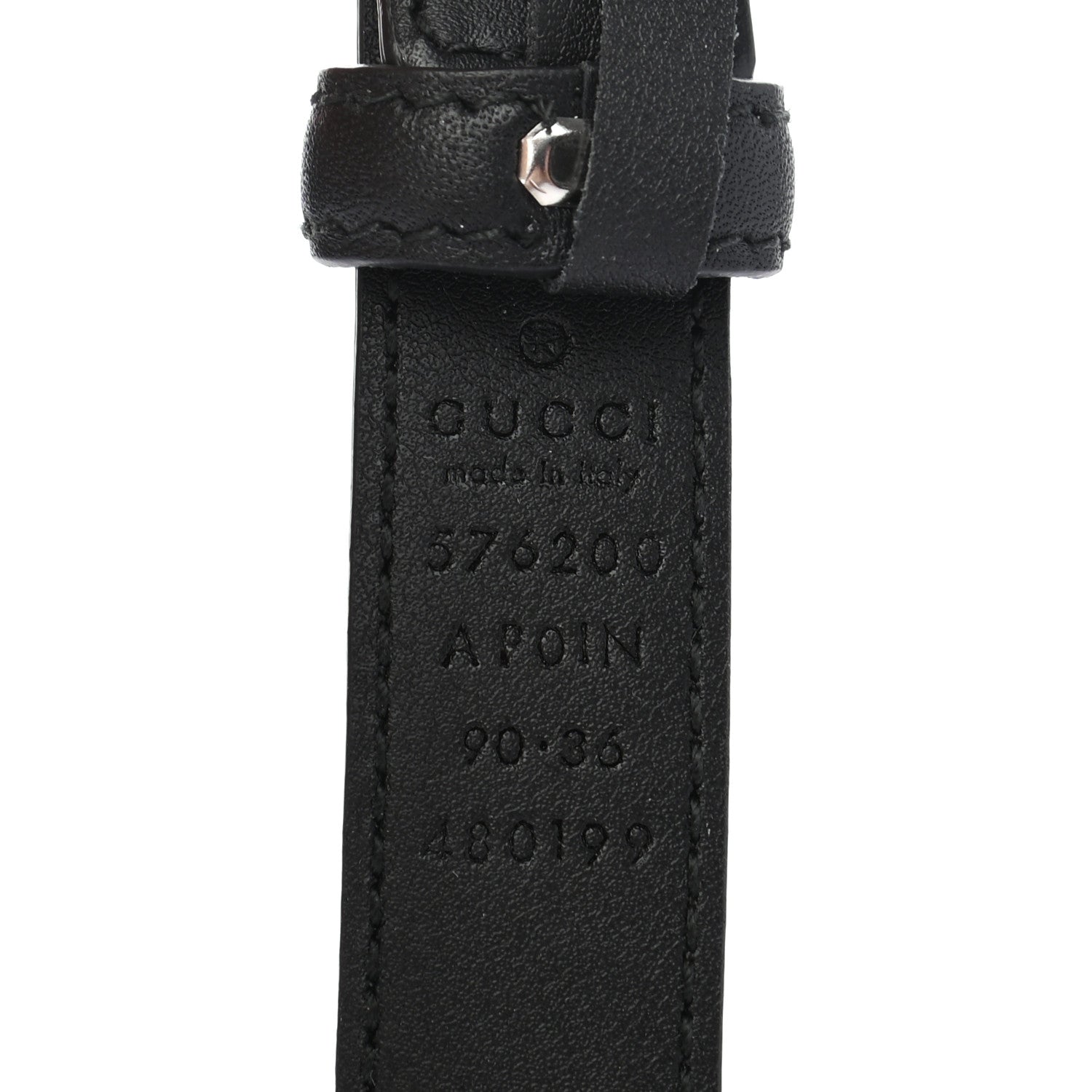 Gucci Moon Calfskin Crystal Square G Madelyn 20mm Belt 90 36 Black 3 of 4