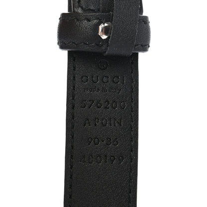 Gucci Moon Calfskin Crystal Square G Madelyn 20mm Belt 90 36 Black 3 of 4