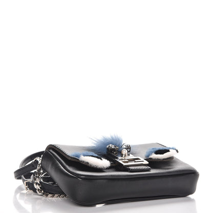 Fendi Nappa Rabbit Fox Fur Micro Buggie Baguette Black 4 of 7