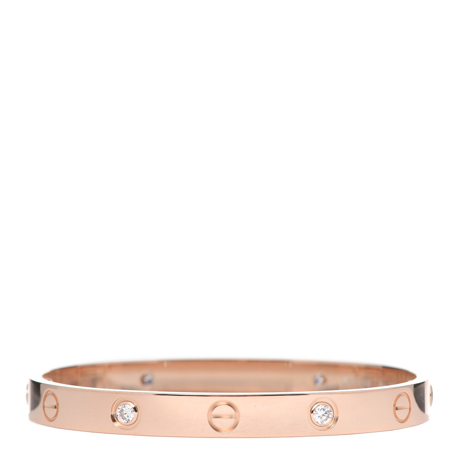 Cartier 18K Pink Gold 4 Diamond LOVE Bracelet 16 3 of 7