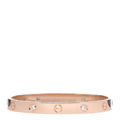 Cartier 18K Pink Gold 4 Diamond LOVE Bracelet 16 3 of 7