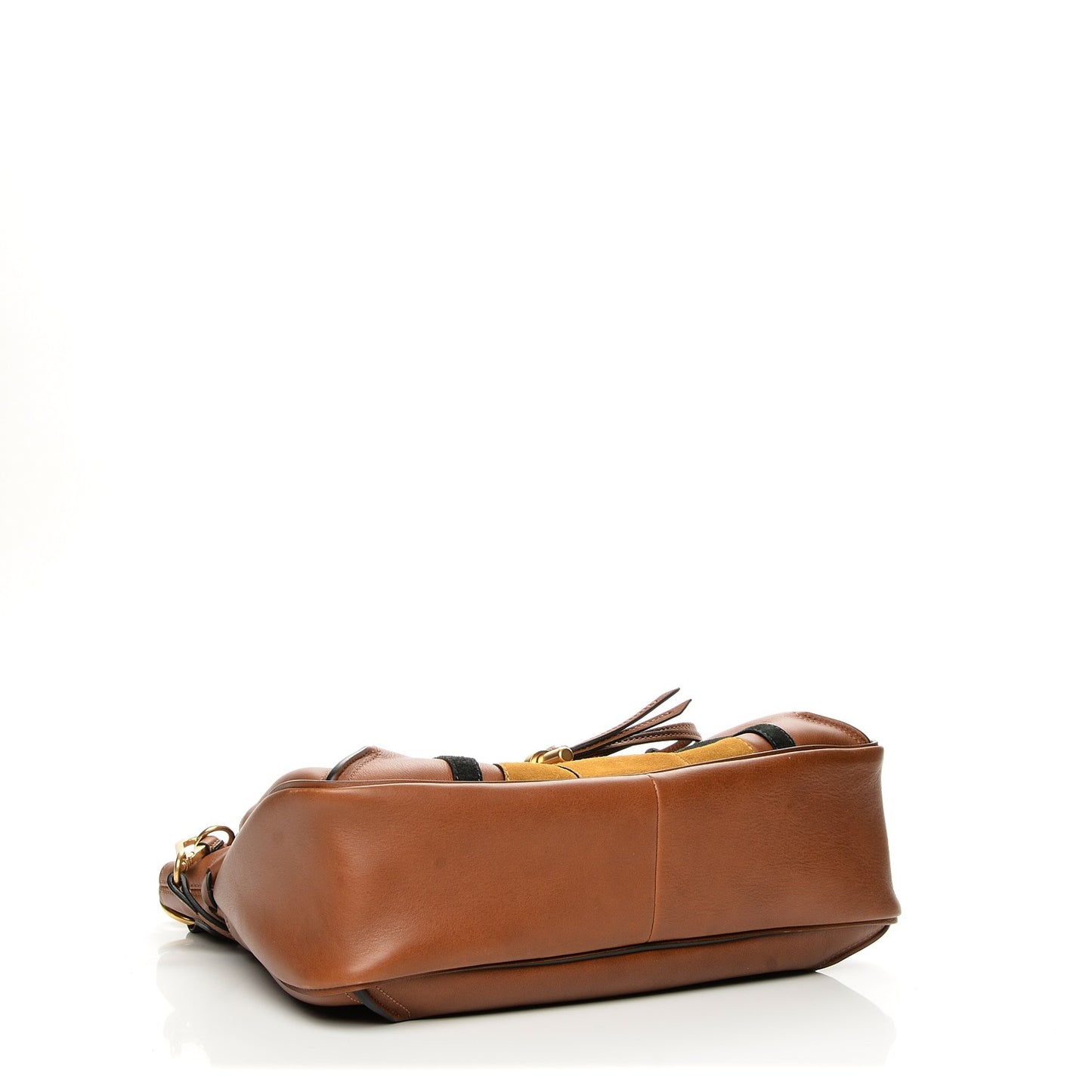 Calfskin Suede Patchwork Medium Lexa Shoulder Bag Tan