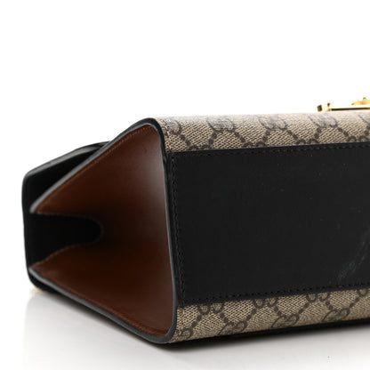 Gucci GG Supreme Monogram Calfskin Medium Padlock Shoulder Bag Beige Black Cuir 9 of 14