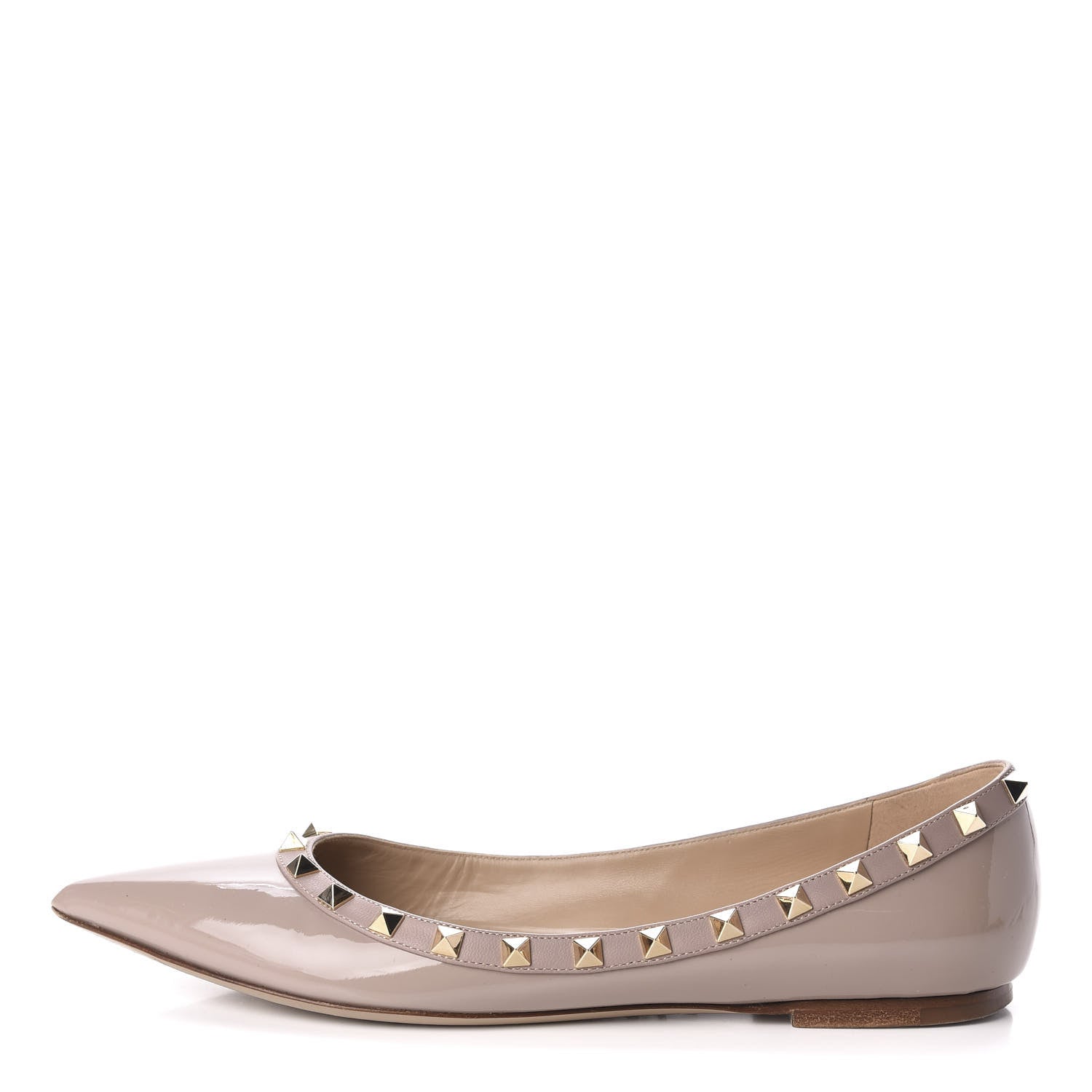Valentino Garavani Patent Rockstud Ballerina Flats 40 Poudre 1 of 11