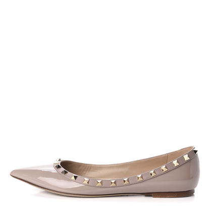 Valentino Garavani Patent Rockstud Ballerina Flats 40 Poudre 1 of 11