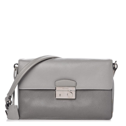 Prada Saffiano Soft Sound Shoulder Bag Marmo Nube 1 of 9