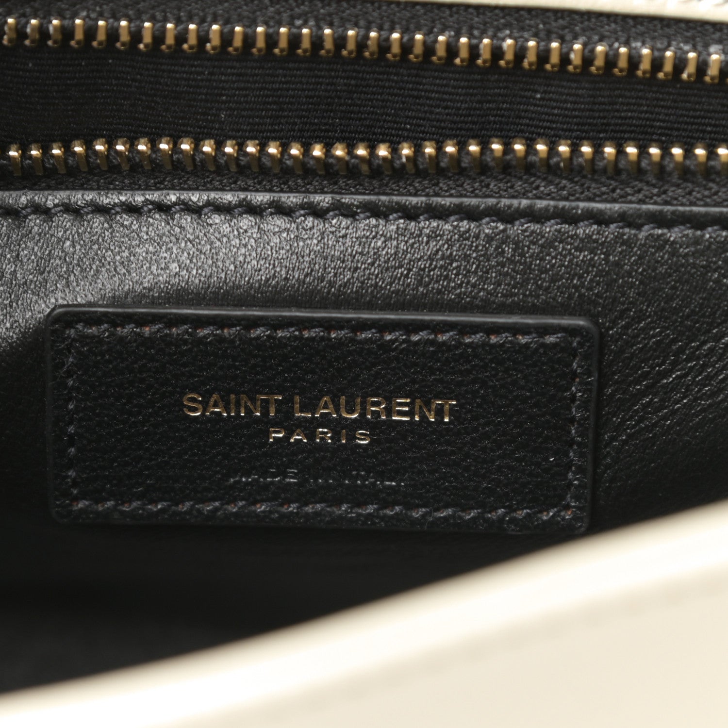 Saint Laurent Calfskin Y Quilted Small Joan Satchel Blanc Vintage 6 of 10
