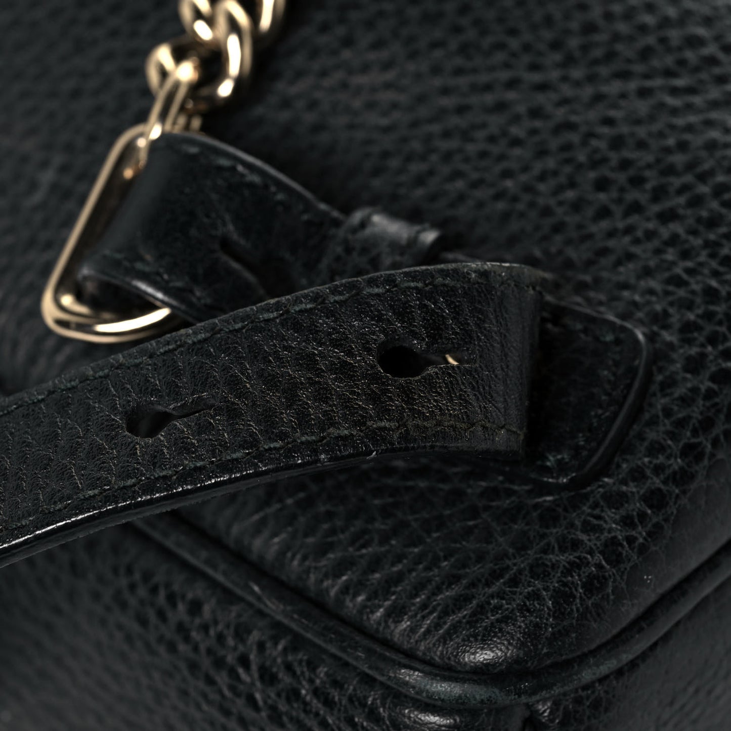 Pebbled Calfskin Soho Chain Backpack Black