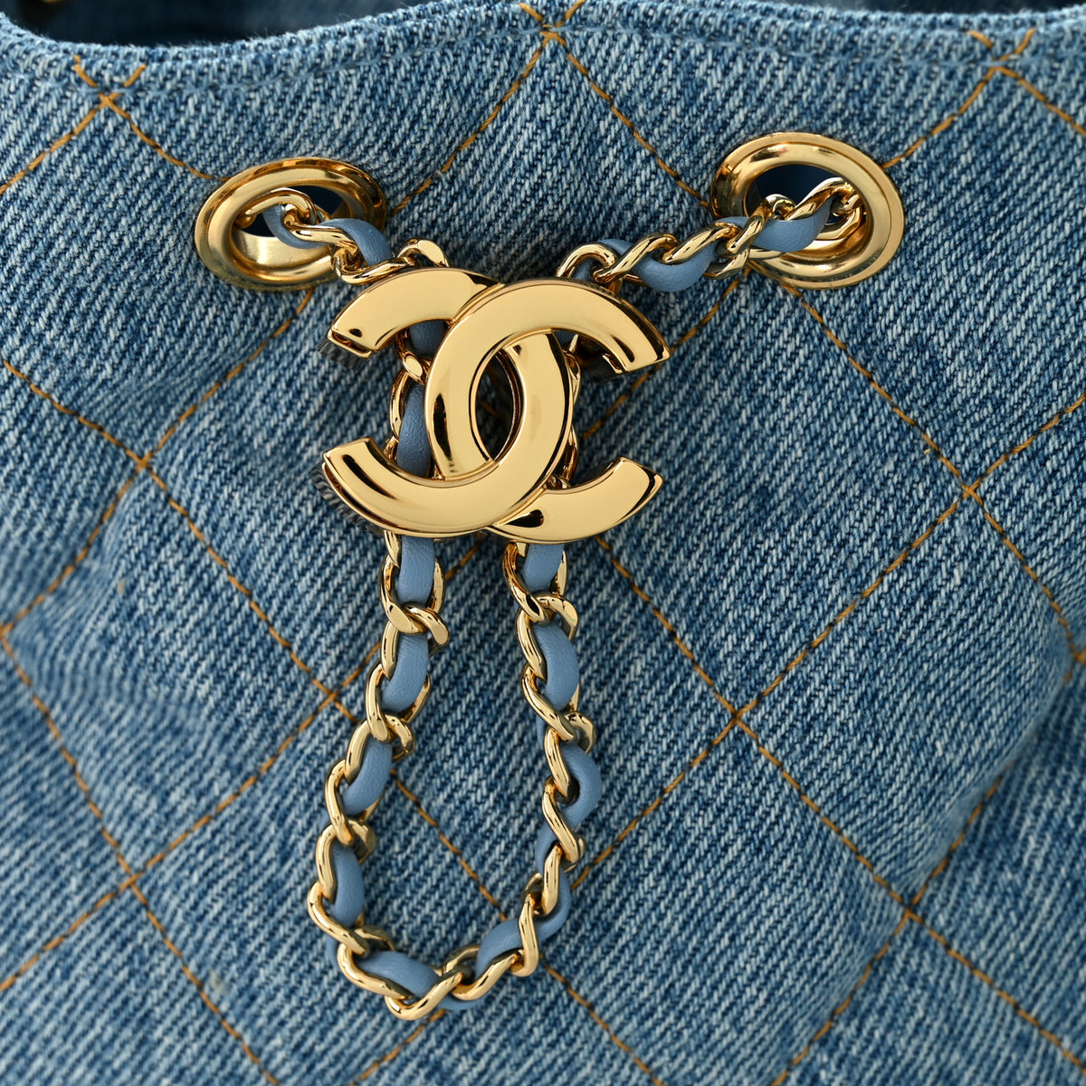 Chanel Denim Quilted Mini Chanel 25 Handbag Blue 8 of 10