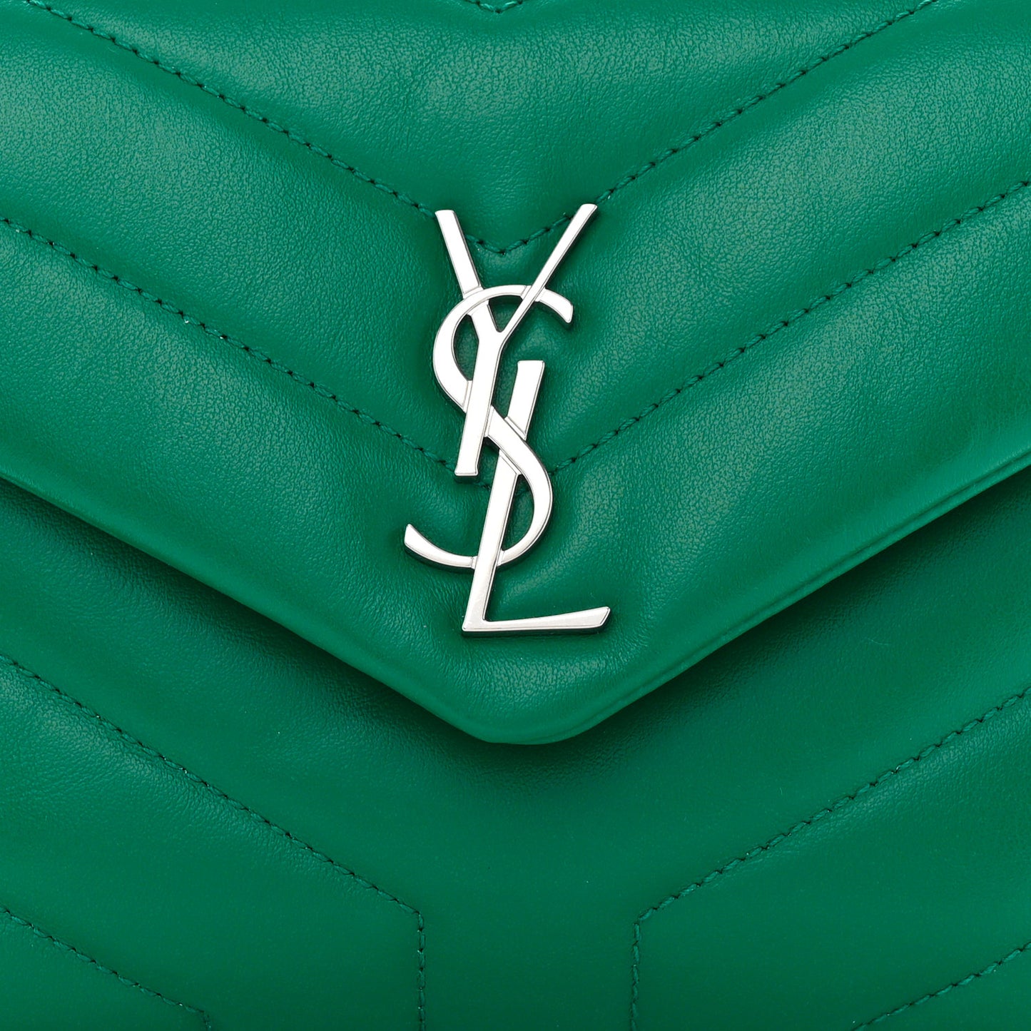 Calfskin Y Quilted Monogram Toy Loulou Crossbody Bag Green Field