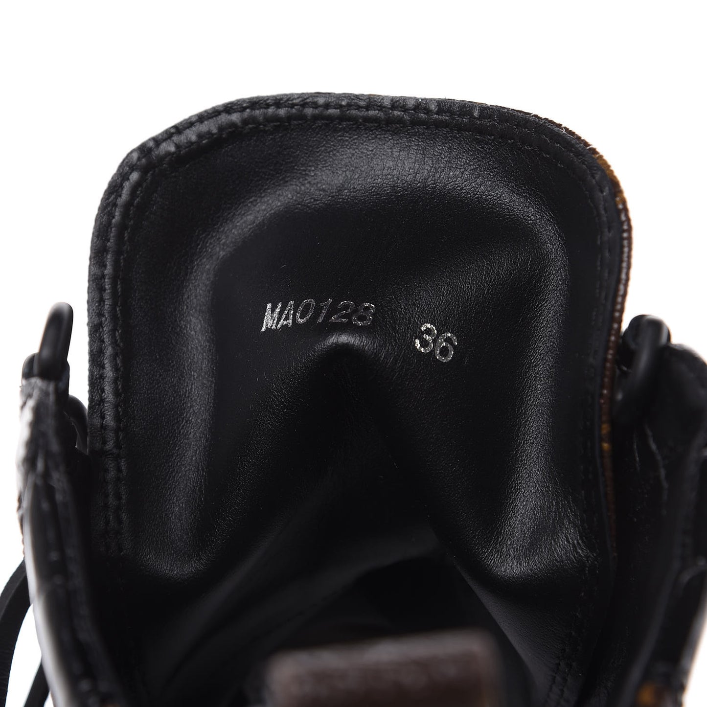 Suede Calfskin Monogram Laureate Platform Desert Boots 36 Black