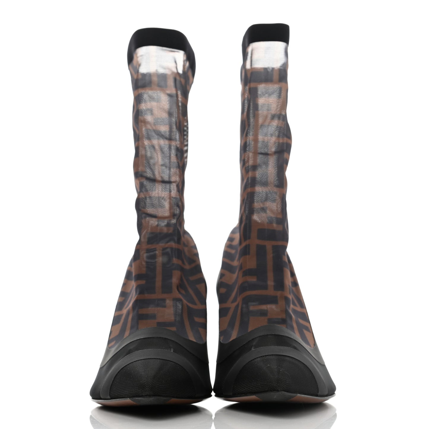 Technical Mesh FF Colibri Low Heel Ankle Boots 37.5 Black Tobacco