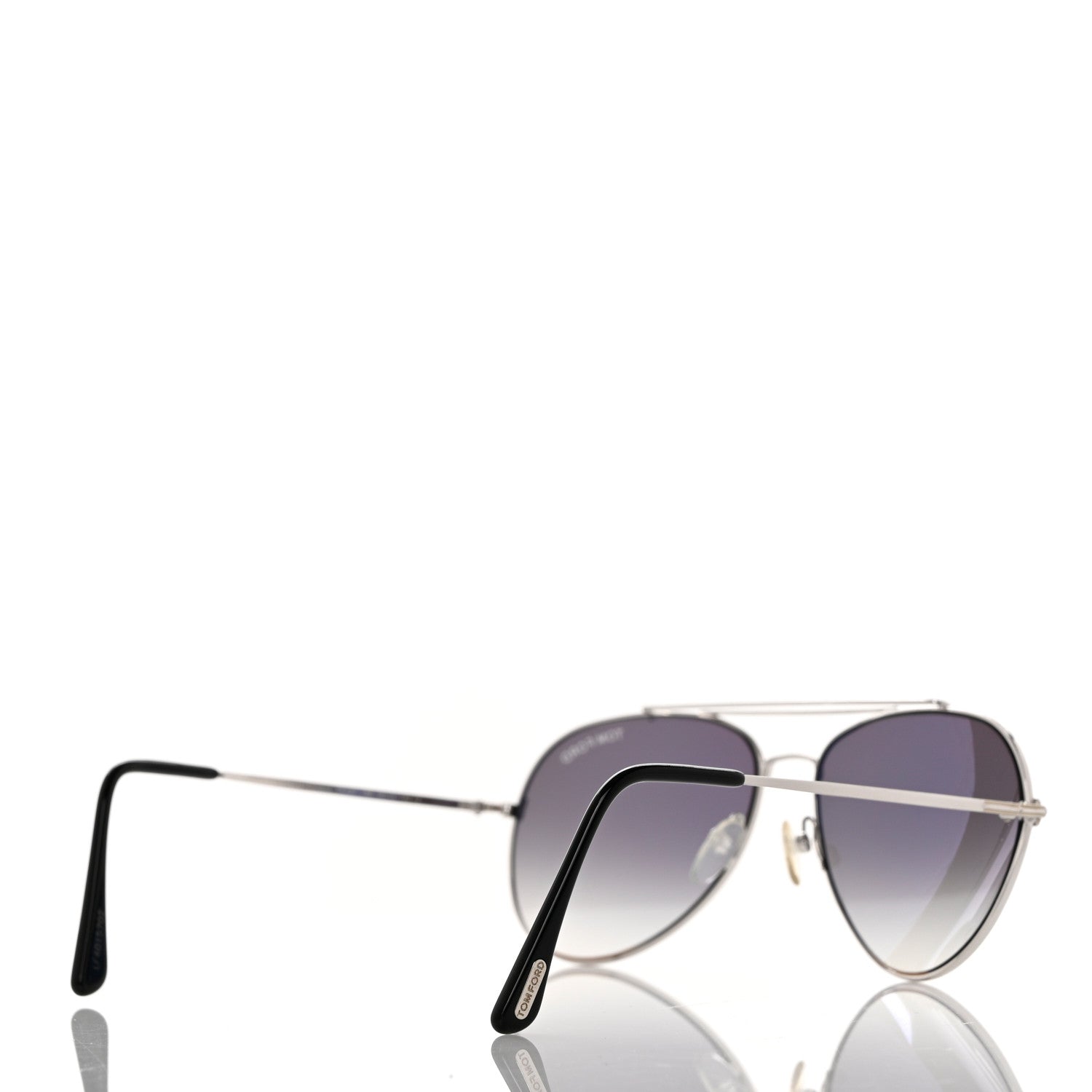 Tom Ford Indiana Aviator Sunglasses TF497 Silver 4 of 8